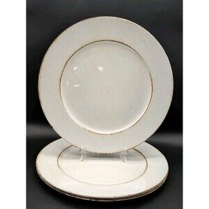 Rustic Woodland 13" Charger White Wash Set Of 4